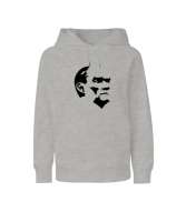 Mustafa Kemal Atatürk Gri Çocuk Unisex Hoodie Kapüşonlu - Tisho
