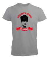 Mustafa Kemal Atatürk Gri Erkek Tişört - Tisho