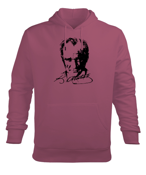 Tisho - Mustafa Kemal Atatürk Gül Kurusu Erkek Kapüşonlu Hoodie Sweatshirt