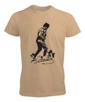 Mustafa Kemal Atatürk İmza Kocatepe Baskılı Camel Erkek Tişört - Tisho