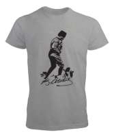 Mustafa Kemal Atatürk İmza Kocatepe Baskılı Gri Erkek Tişört - Tisho