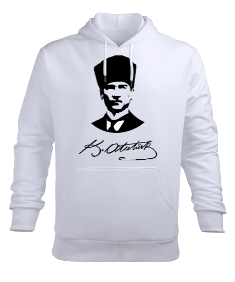 Tisho - mustafa kemal atatürk imzalı Erkek Kapüşonlu Hoodie Sweatshirt