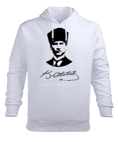 mustafa kemal atatürk imzalı Erkek Kapüşonlu Hoodie Sweatshirt - Tisho