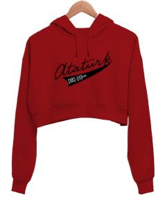 Mustafa Kemal ATATÜRK Kadın Crop Hoodie Kapüşonlu Sweatshirt - Tisho