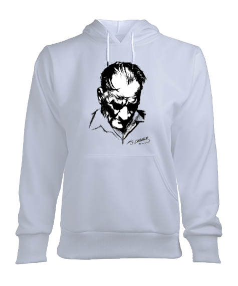 Tisho - Mustafa Kemal Atatürk Kadın Kapşonlu Hoodie Sweatshirt