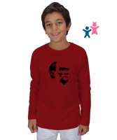 Mustafa Kemal Atatürk Kırmızı Çocuk Unisex Uzunkollu - Tisho