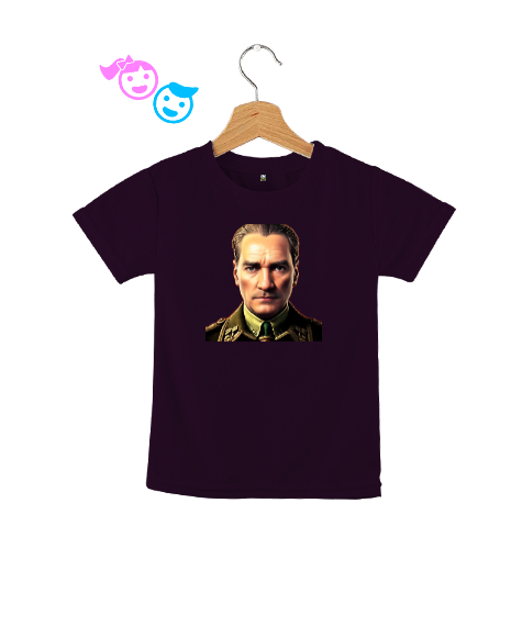 Tisho - Mustafa Kemal Atatürk Koyu Mor Çocuk Unisex