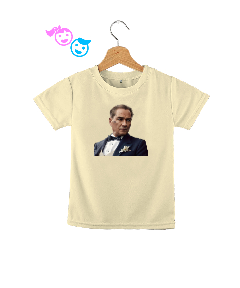 Tisho - Mustafa Kemal Atatürk Krem Çocuk Unisex