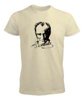 Mustafa Kemal Atatürk Krem Erkek Tişört - Tisho