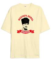 Mustafa Kemal Atatürk Krem Oversize Unisex Tişört - Tisho