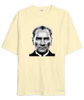 Mustafa Kemal Atatürk Krem Oversize Unisex Tişört - Tisho