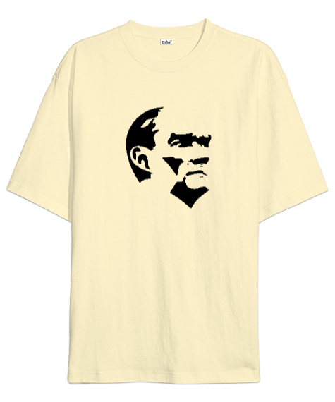 Tisho - Mustafa Kemal Atatürk Krem Oversize Unisex Tişört