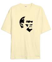Mustafa Kemal Atatürk Krem Oversize Unisex Tişört - Tisho