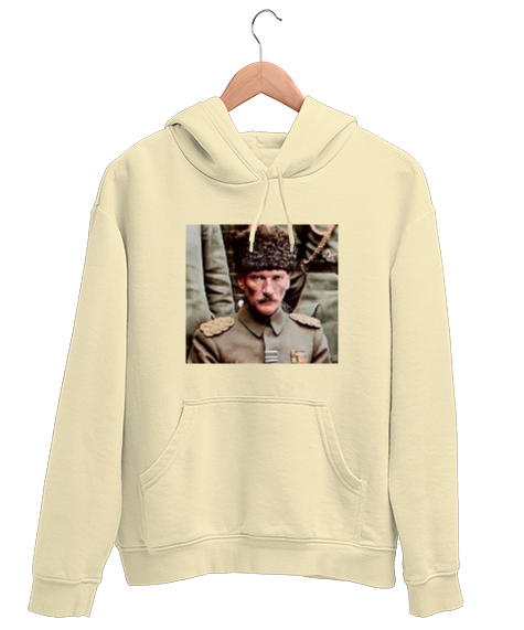 Tisho - Mustafa Kemal ATATÜRK Krem Unisex Kapşonlu Sweatshirt