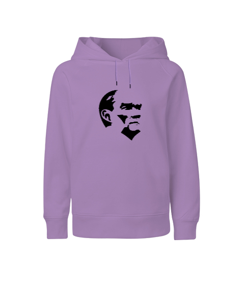 Tisho - Mustafa Kemal Atatürk Lila Çocuk Unisex Hoodie Kapüşonlu