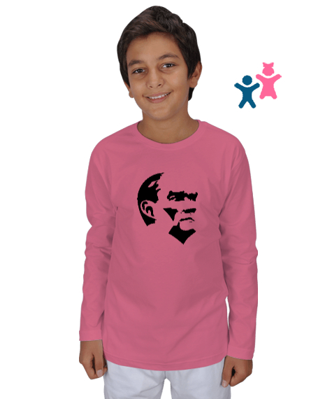 Tisho - Mustafa Kemal Atatürk Pembe Çocuk Unisex Uzunkollu