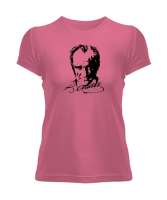 Mustafa Kemal Atatürk Pembe Kadın Tişört - Tisho