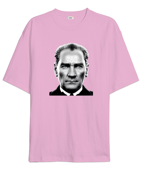 Tisho - Mustafa Kemal Atatürk Pembe Oversize Unisex Tişört