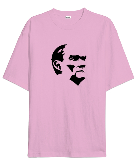 Tisho - Mustafa Kemal Atatürk Pembe Oversize Unisex Tişört