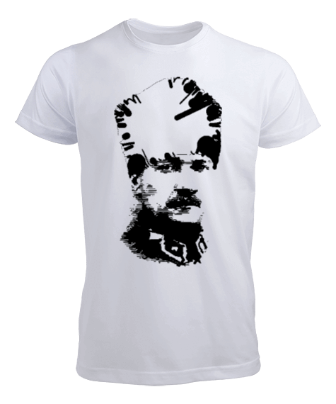 Mustafa Kemal Atatürk Portre Baskılı Beyaz Erkek Tişört