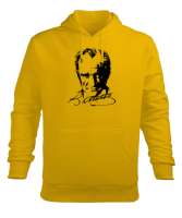 Mustafa Kemal Atatürk Sarı Erkek Kapüşonlu Hoodie Sweatshirt - Tisho