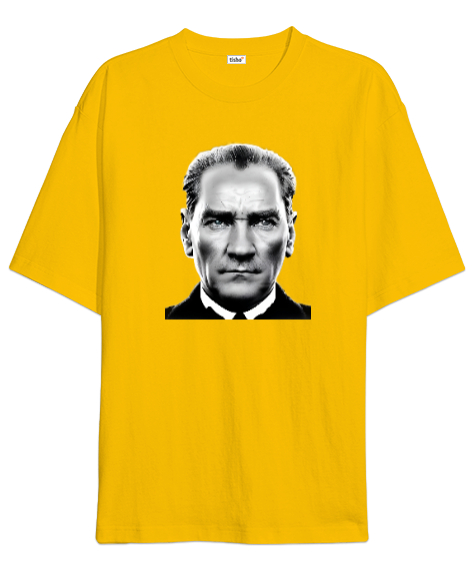 Tisho - Mustafa Kemal Atatürk Sarı Oversize Unisex Tişört