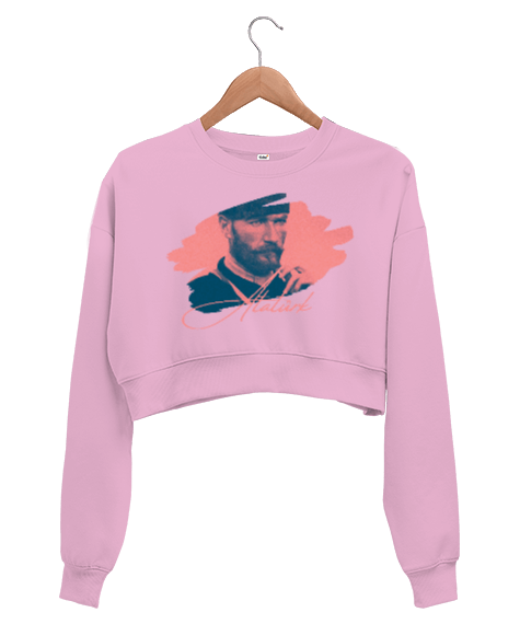 Tisho - Mustafa Kemal Atatürk Sözleri Türkiye Askeri Kadın Crop Sweatshirt