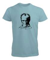 Mustafa Kemal Atatürk Su Yeşili Erkek Tişört - Tisho