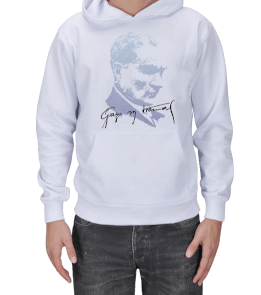 Mustafa Kemal Atatürk Tasarımlı Erkek Kapşonlu - Tisho