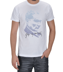 Mustafa Kemal Atatürk Tasarımlı Erkek Tişört - Thumbnail