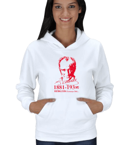 Mustafa Kemal Atatürk Tasarımlı Kadın Kapşonlu - Tisho