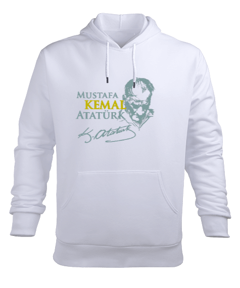 Tisho - Mustafa Kemal Atatürk-tisho Erkek Kapüşonlu Hoodie Sweatshirt