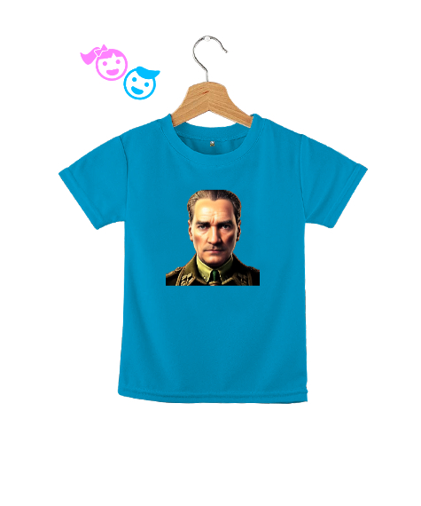 Tisho - Mustafa Kemal Atatürk Turkuaz Çocuk Unisex