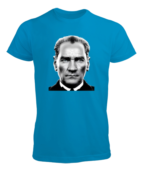 Tisho - Mustafa Kemal Atatürk Turkuaz Erkek Tişört