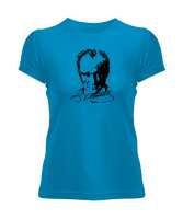 Mustafa Kemal Atatürk Turkuaz Kadın Tişört - Tisho