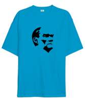 Mustafa Kemal Atatürk Turkuaz Oversize Unisex Tişört - Tisho