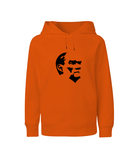 Tisho - Mustafa Kemal Atatürk Turuncu Çocuk Unisex Hoodie Kapüşonlu