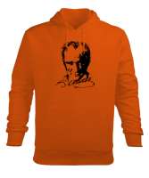 Mustafa Kemal Atatürk Turuncu Erkek Kapüşonlu Hoodie Sweatshirt - Tisho