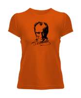 Mustafa Kemal Atatürk Turuncu Kadın Tişört - Tisho