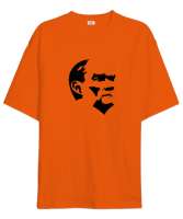 Mustafa Kemal Atatürk Turuncu Oversize Unisex Tişört - Tisho