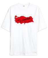  Mustafa Kemal ATATÜRK ün İmzası Ve Türkiye Haritası Beyaz Oversize Unisex Tişört - Tisho