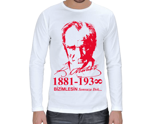 Tisho - Mustafa Kemal Atatürk Unutulmaz İmzalı T-Shirt Erkek Uzun Kol