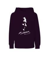 Mustafa Kemal Atatürk ve İmzası V4 Koyu Mor Çocuk Unisex Hoodie Kapüşonlu - Tisho