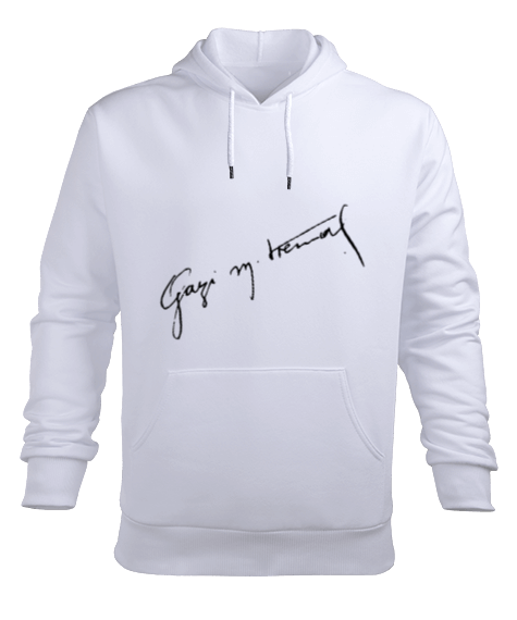 Tisho - Mustafa kemal imzali Erkek Kapüşonlu Hoodie Sweatshirt