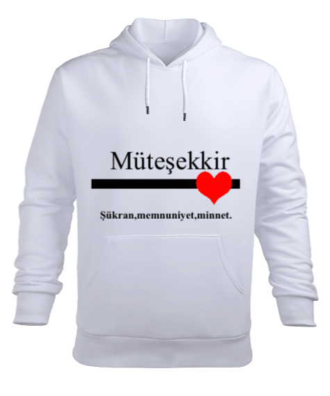 Tisho - Müteşekkie ve anlamını içeren baskılı tasarım Erkek Kapüşonlu Hoodie Sweatshirt