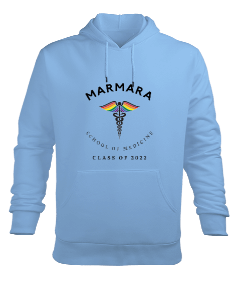 Tisho - Mütf 2022 mavi Erkek Kapüşonlu Hoodie Sweatshirt