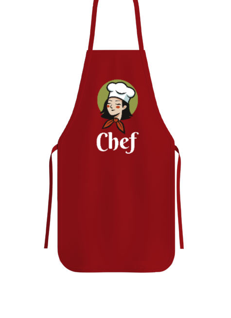 Tisho - Mutfağın Şefi - Chef V3 Kırmızı Mutfak Önlüğü