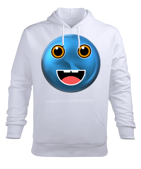 Tisho - MUTLU EMOJİ BASKILI Erkek Kapüşonlu Hoodie Sweatshirt