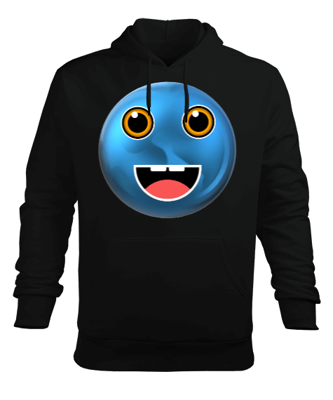 Tisho - MUTLU EMOJİ BASKILI Erkek Kapüşonlu Hoodie Sweatshirt