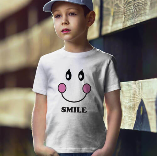 Mutlu Erkek Çocuk Tişört - Tekli Kombin - Thumbnail
